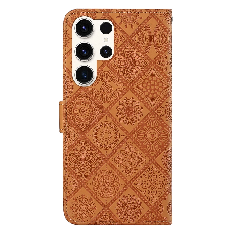 For Samsung Galaxy S24 Ultra 5G Ethnic Style Embossed Pattern Leather Phone Case(Brown) For Samsung Galaxy S24 Ultra 5G Ethnic Style Embossed Pattern Leather Phone Case(Brown)
