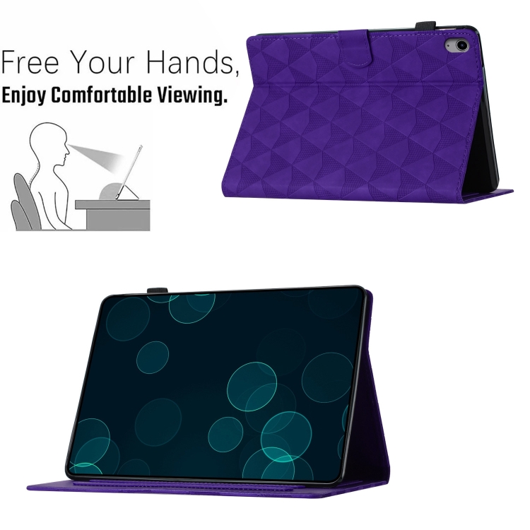 For iPad 10th Gen 10.9 2022 Diamond Texture Embossed Leather Smart Tablet Case(Purple) For iPad 10th Gen 10.9 2022 Diamond Texture Embossed Leather Smart Tablet Case(Purple)