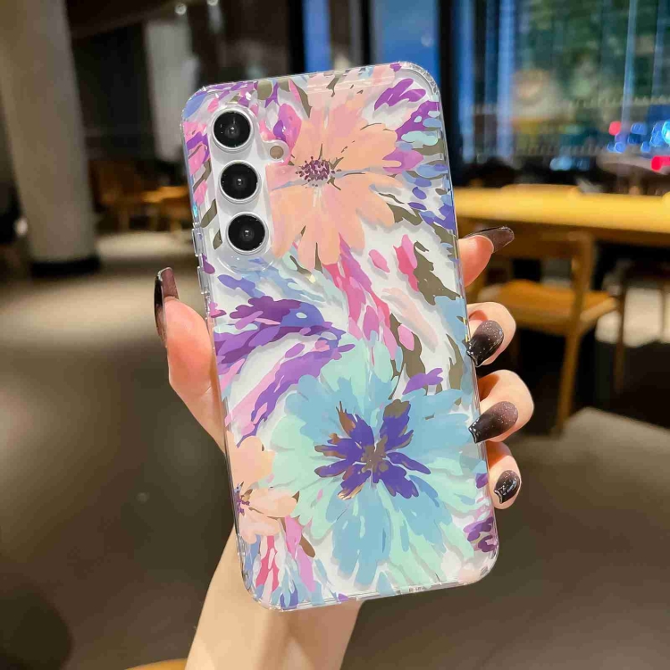For Samsung Galaxy S22 5G Electroplated Symphony Phone Case(Watercolor Flower) For Samsung Galaxy S22 5G Electroplated Symphony Phone Case(Watercolor Flower)