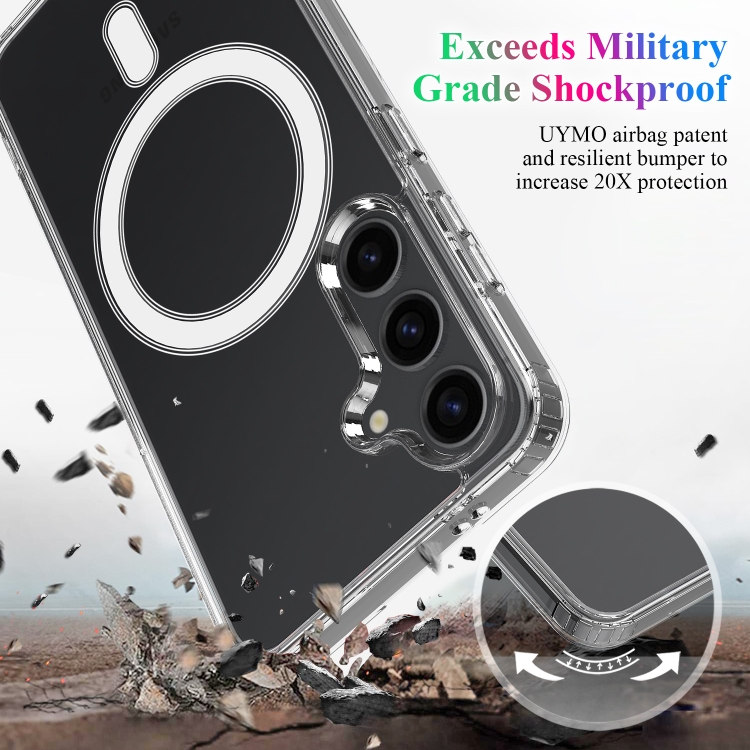 For Samsung Galaxy S25 5G MagSafe Magnetic Acrylic TPU Phone Case(Transparent)