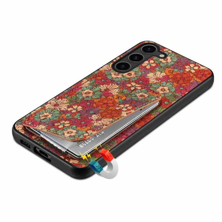 For Samsung Galaxy S21 Ultra 5G Dual Card Slot Holder Phone Case(Summer Red) For Samsung Galaxy S21 Ultra 5G Dual Card Slot Holder Phone Case(Summer Red)
