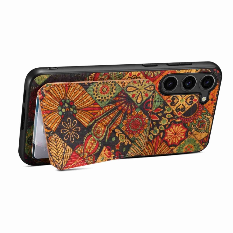 For Samsung Galaxy S24 Ultra 5G Dual Card Slot Holder Phone Case(Autumn Yellow) For Samsung Galaxy S24 Ultra 5G Dual Card Slot Holder Phone Case(Autumn Yellow)
