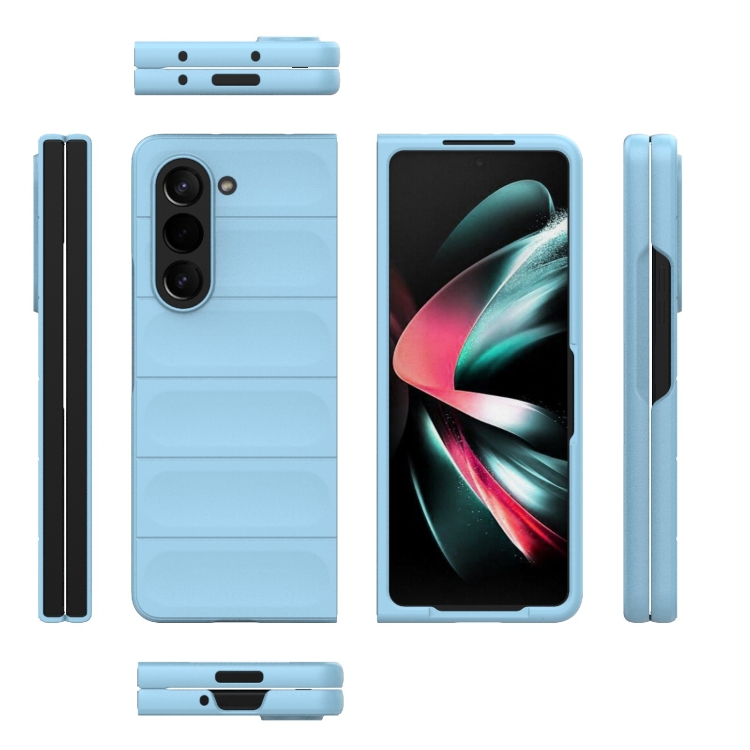 For Samsung Galaxy Z Fold5 5G Magic Shield Fold PC Shockproof Phone Case(Light Blue)