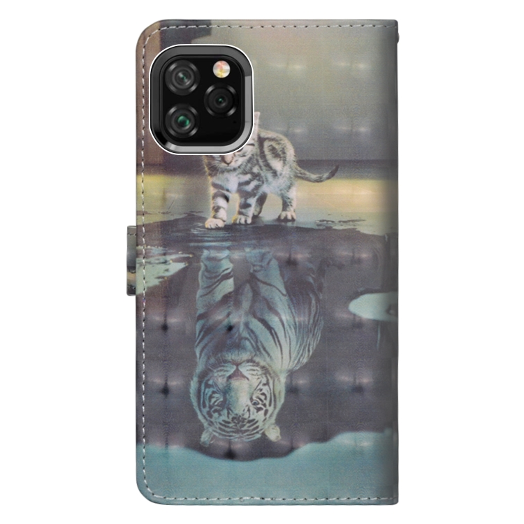 For iPhone 11 Pro 3D Painting Pattern Horizontal Flip TPU + PU Leather Case with Holder & Card Slots & Wallet & Lanyard(Cat Tiger) For iPhone 11 Pro 3D Painting Pattern Horizontal Flip TPU + PU Leather Case with Holder & Card Slots & Wallet & Lanyard(Cat Tiger)