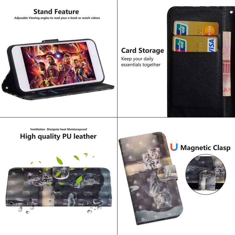 For iPhone 11 Pro 3D Painting Pattern Horizontal Flip TPU + PU Leather Case with Holder & Card Slots & Wallet & Lanyard(Cat Tiger) For iPhone 11 Pro 3D Painting Pattern Horizontal Flip TPU + PU Leather Case with Holder & Card Slots & Wallet & Lanyard(Cat Tiger)