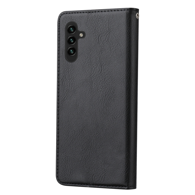 For Samsung Galaxy S25 5G Knead Skin Texture Flip Leather Phone Case(Black) For Samsung Galaxy S25 5G Knead Skin Texture Flip Leather Phone Case(Black)