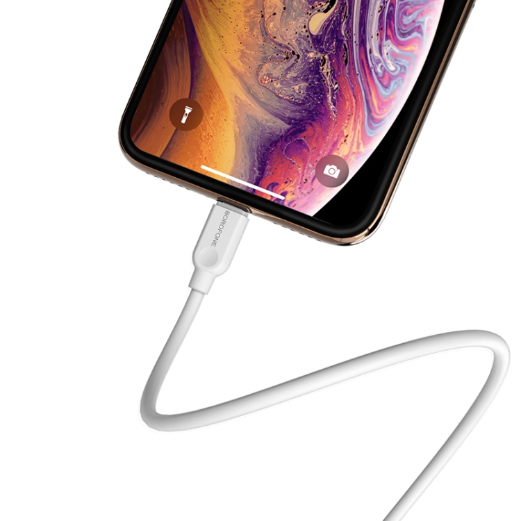 Borofone BX14 2A Max Output USB to 8 Pin Link Jet Charging Data Cable, Cable Length:1m(White) Borofone BX14 2A Max Output USB to 8 Pin Link Jet Charging Data Cable, Cable Length:1m(White)