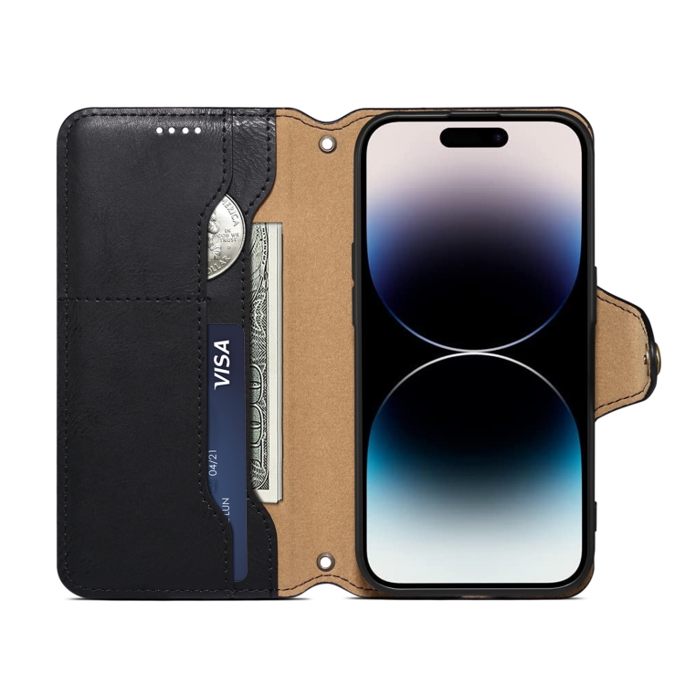 For iPhone 16 Pro Max Denior Cowhide Texture Wallet Style Leather Phone Case(Black) For iPhone 16 Pro Max Denior Cowhide Texture Wallet Style Leather Phone Case(Black)