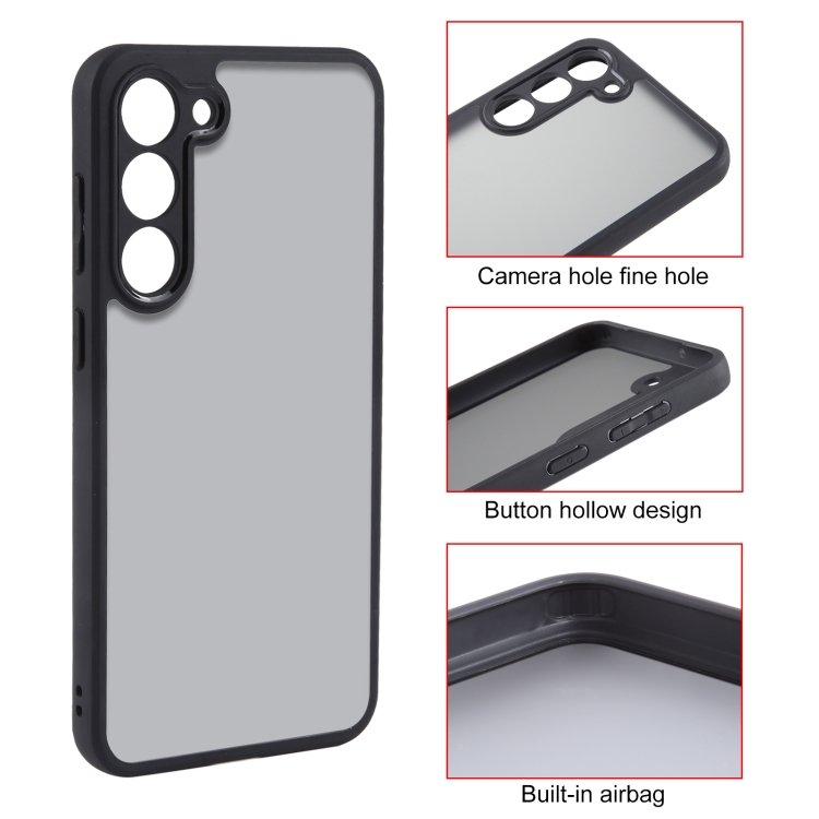 For Samsung Galaxy S23+ 5G Fine Pore Matte Black TPU + PC Phone Case