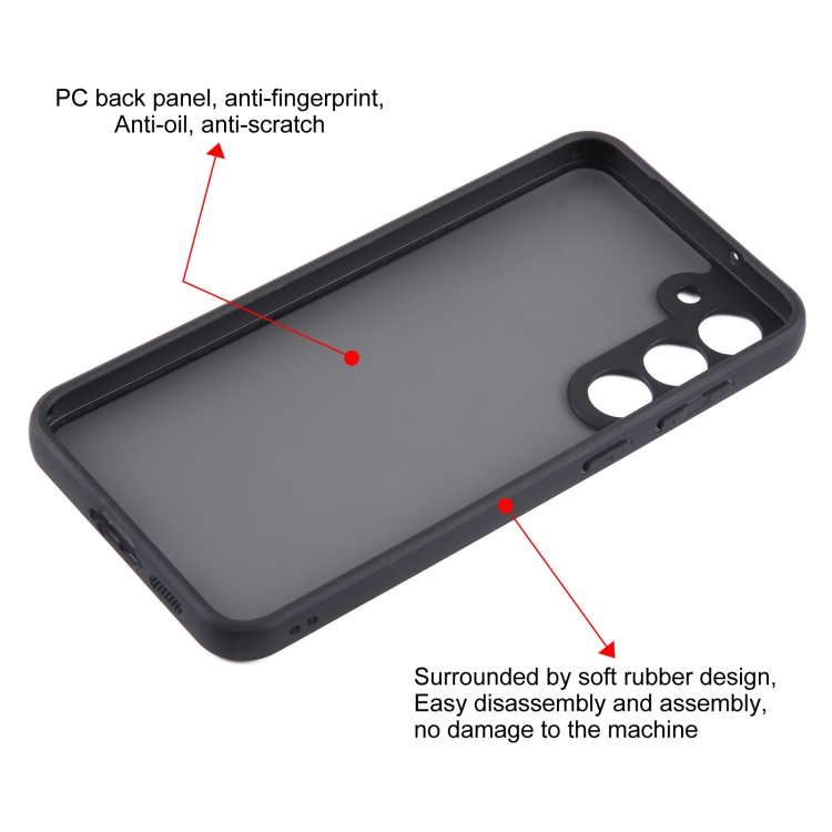 For Samsung Galaxy S23+ 5G Fine Pore Matte Black TPU + PC Phone Case