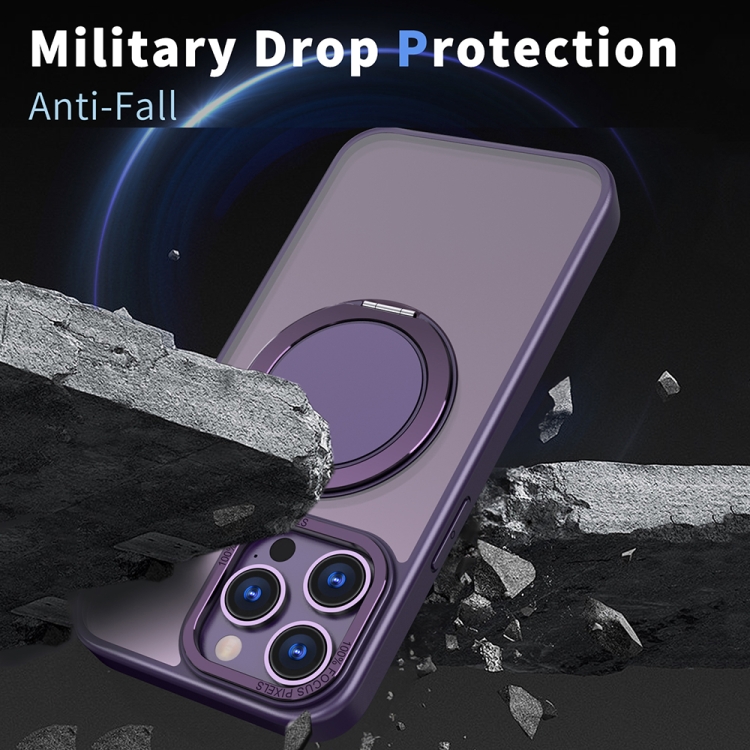 For iPhone 11 Pro 360-degree Rotating MagSafe Magnetic Holder Phone Case(Purple) For iPhone 11 Pro 360-degree Rotating MagSafe Magnetic Holder Phone Case(Purple)