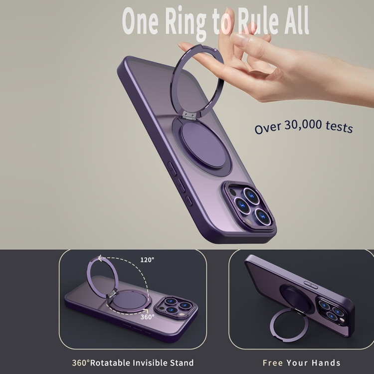 For iPhone 11 Pro 360-degree Rotating MagSafe Magnetic Holder Phone Case(Purple) For iPhone 11 Pro 360-degree Rotating MagSafe Magnetic Holder Phone Case(Purple)