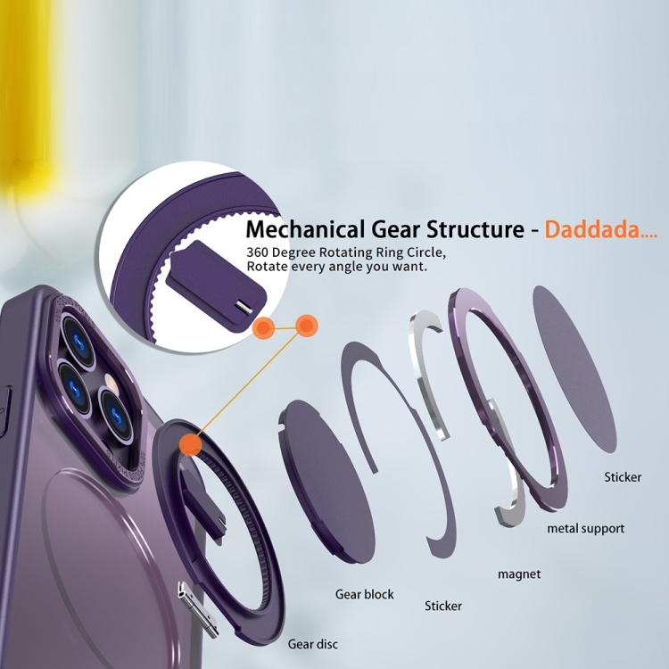 For iPhone 11 Pro 360-degree Rotating MagSafe Magnetic Holder Phone Case(Purple) For iPhone 11 Pro 360-degree Rotating MagSafe Magnetic Holder Phone Case(Purple)