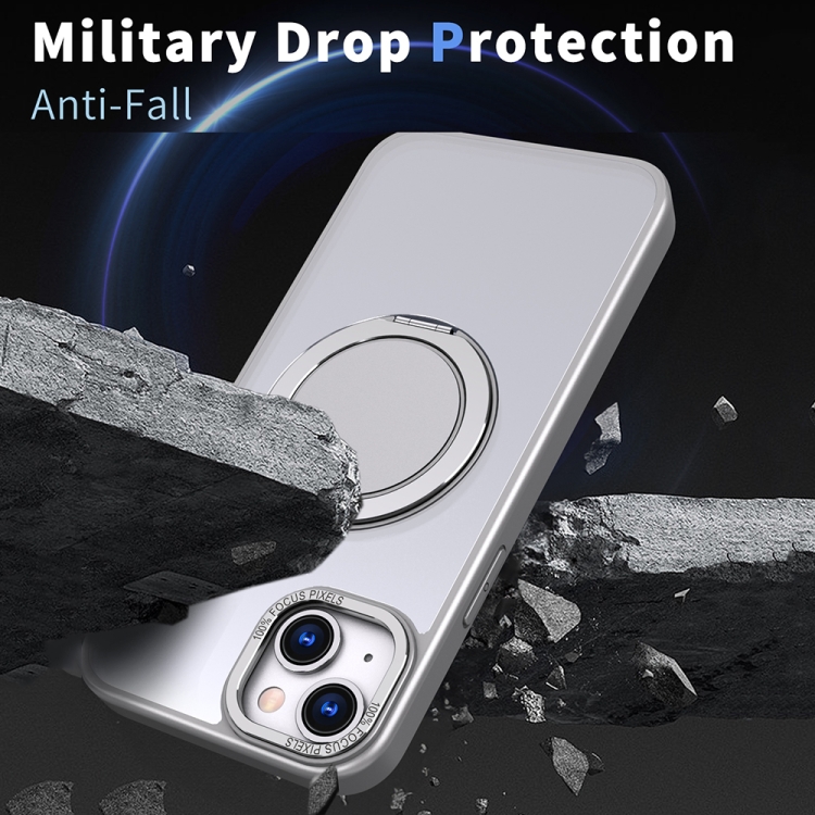 For iPhone 14 Plus 360-degree Rotating MagSafe Magnetic Holder Phone Case(Titanium Grey) For iPhone 14 Plus 360-degree Rotating MagSafe Magnetic Holder Phone Case(Titanium Grey)