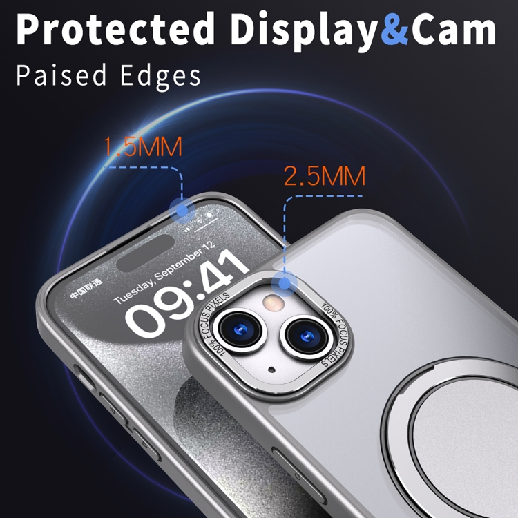 For iPhone 14 Plus 360-degree Rotating MagSafe Magnetic Holder Phone Case(Titanium Grey) For iPhone 14 Plus 360-degree Rotating MagSafe Magnetic Holder Phone Case(Titanium Grey)