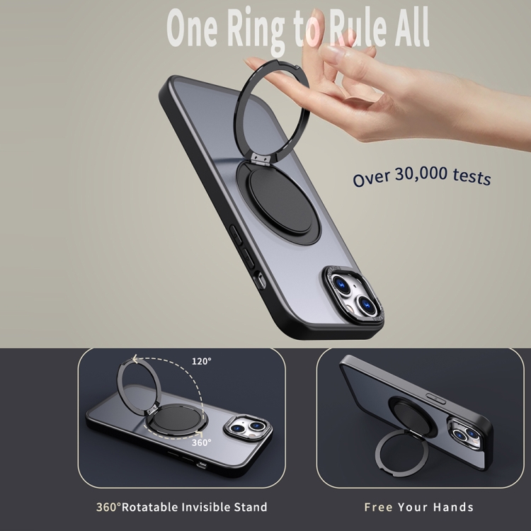 For iPhone 15 Plus 360-degree Rotating MagSafe Magnetic Holder Phone Case(Black) For iPhone 15 Plus 360-degree Rotating MagSafe Magnetic Holder Phone Case(Black)
