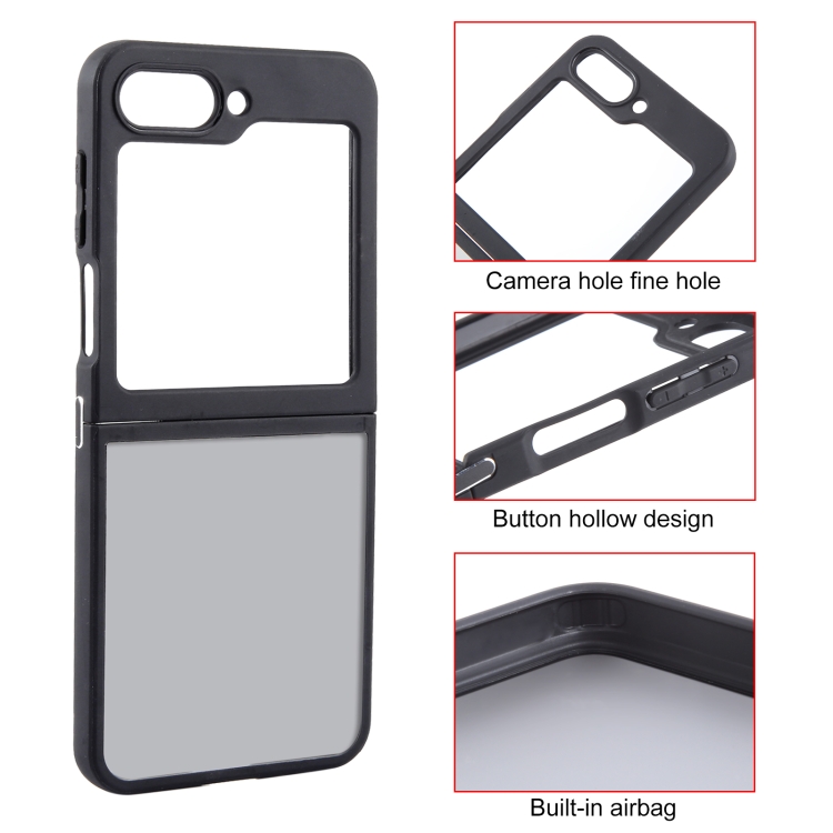 For Samsung Galaxy Z Flip5 Matte Black TPU + PC Phone Case For Samsung Galaxy Z Flip5 Matte Black TPU + PC Phone Case