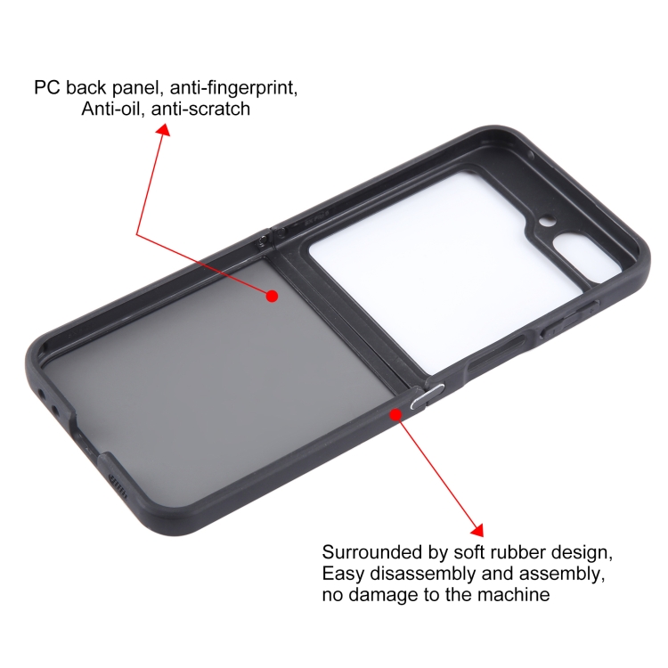 For Samsung Galaxy Z Flip5 Matte Black TPU + PC Phone Case For Samsung Galaxy Z Flip5 Matte Black TPU + PC Phone Case