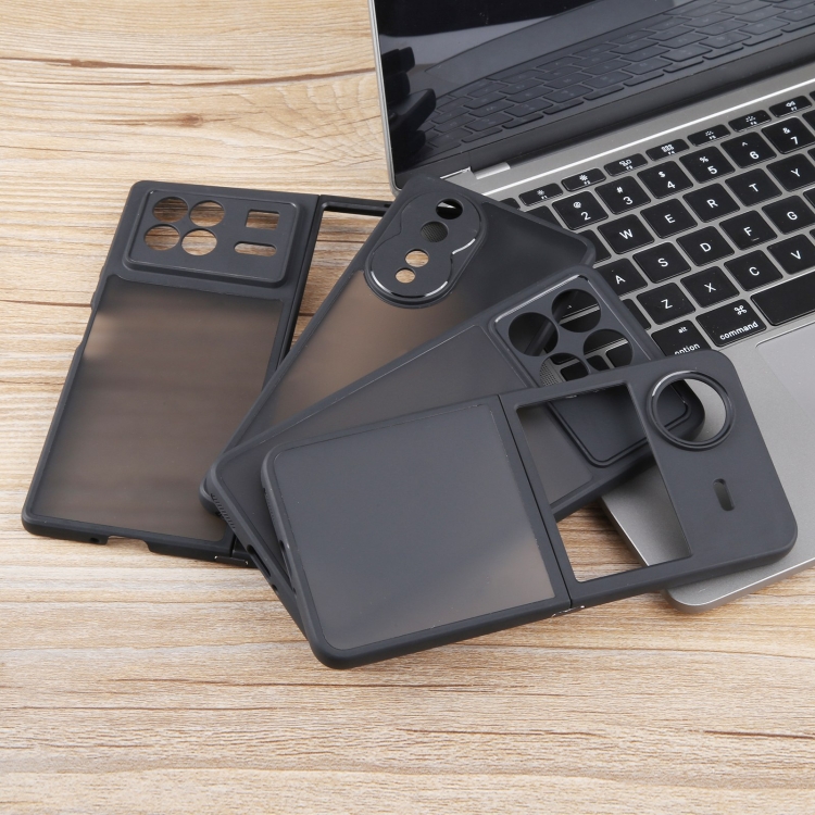 For Samsung Galaxy Z Fold4 Matte Black TPU + PC Phone Case