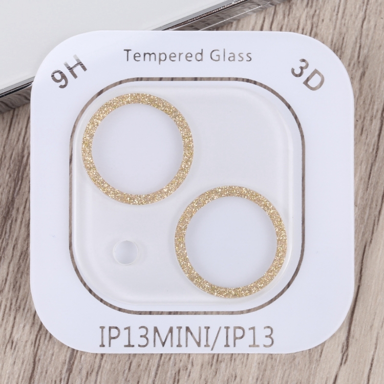 For iPhone 15 / 15 Plus Glitter Ring Tempered Glass Camera Lens Film(Gold) For iPhone 15 / 15 Plus Glitter Ring Tempered Glass Camera Lens Film(Gold)