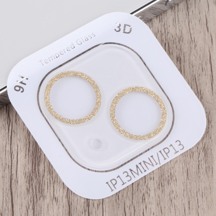 For iPhone 15 / 15 Plus Glitter Ring Tempered Glass Camera Lens Film(Gold) For iPhone 15 / 15 Plus Glitter Ring Tempered Glass Camera Lens Film(Gold)