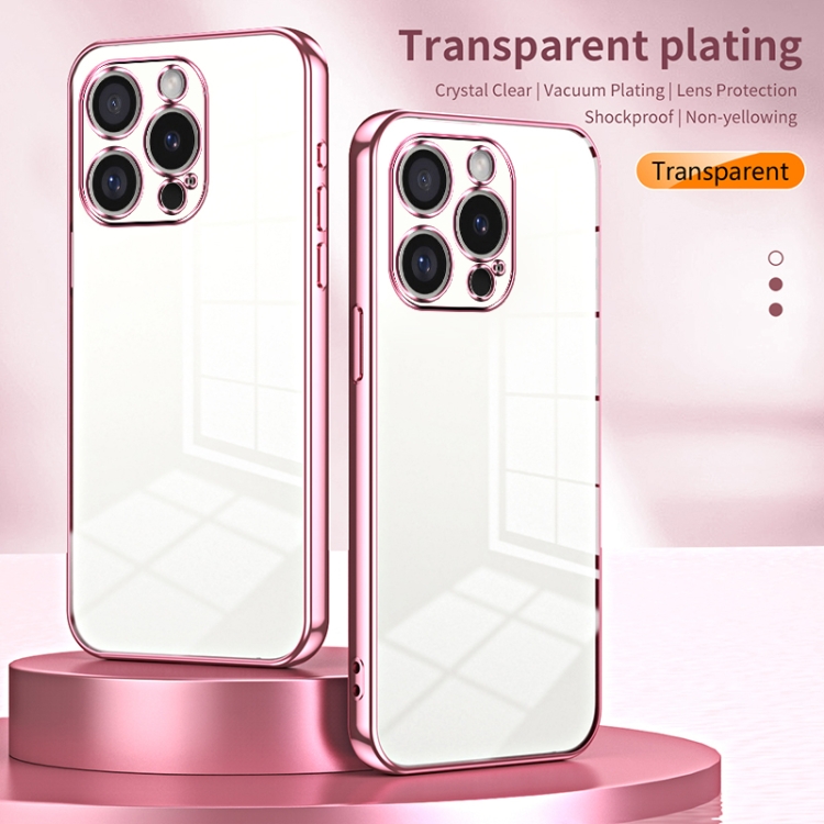 For iPhone 16 Pro Transparent Plating Fine Hole Phone Case(Black) For iPhone 16 Pro Transparent Plating Fine Hole Phone Case(Black)