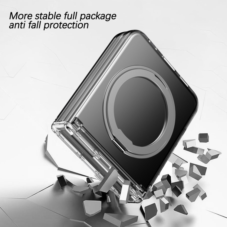 For Samsung Galaxy Z Flip6 5G 360 Degree Stand MagSafe Magnetic All-inclusive Phone Case(Transparent) For Samsung Galaxy Z Flip6 5G 360 Degree Stand MagSafe Magnetic All-inclusive Phone Case(Transparent)