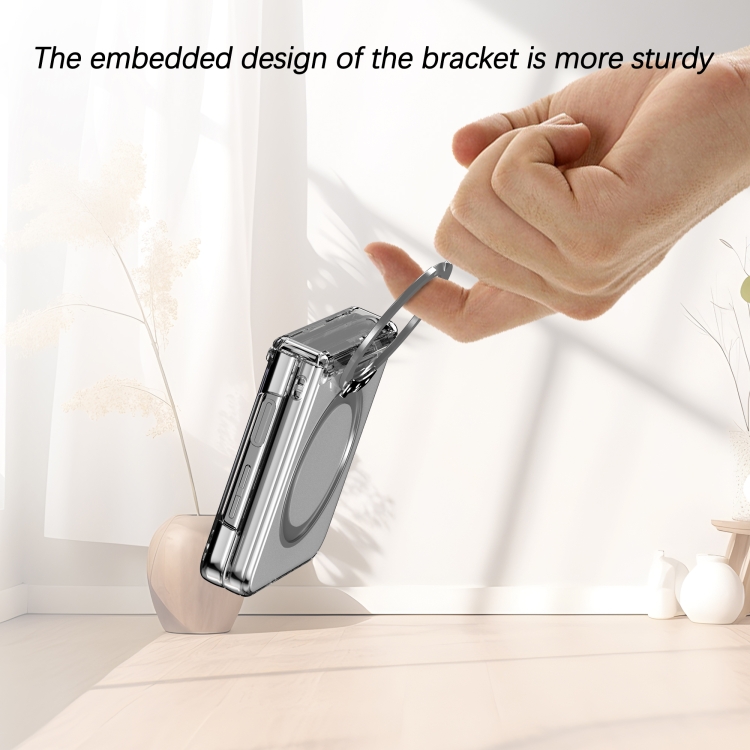 For Samsung Galaxy Z Flip6 5G 360 Degree Stand MagSafe Magnetic All-inclusive Phone Case(Transparent) For Samsung Galaxy Z Flip6 5G 360 Degree Stand MagSafe Magnetic All-inclusive Phone Case(Transparent)