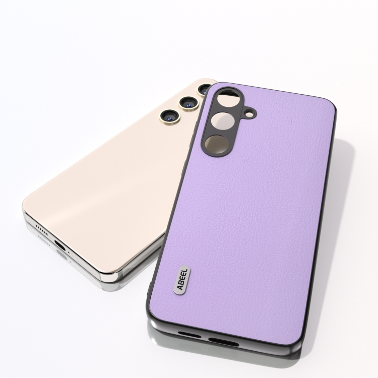 For Samsung Galaxy S24+ 5G ABEEL Ecological Leather Shockproof PU Phone Case(Purple) For Samsung Galaxy S24+ 5G ABEEL Ecological Leather Shockproof PU Phone Case(Purple)