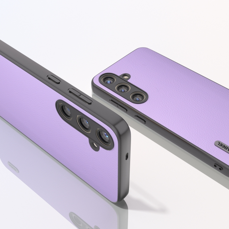For Samsung Galaxy S24+ 5G ABEEL Ecological Leather Shockproof PU Phone Case(Purple) For Samsung Galaxy S24+ 5G ABEEL Ecological Leather Shockproof PU Phone Case(Purple)