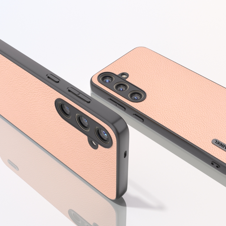For Samsung Galaxy S24+ 5G ABEEL Genuine Leather + PC Litchi Texture Phone Case(Pink Gold) For Samsung Galaxy S24+ 5G ABEEL Genuine Leather + PC Litchi Texture Phone Case(Pink Gold)