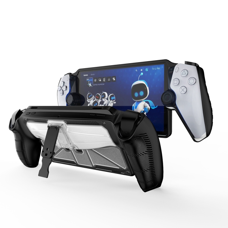 Para Sony PlayStation Portal TPU + Funda protectora para consola de juegos  de PC con soporte (negro)