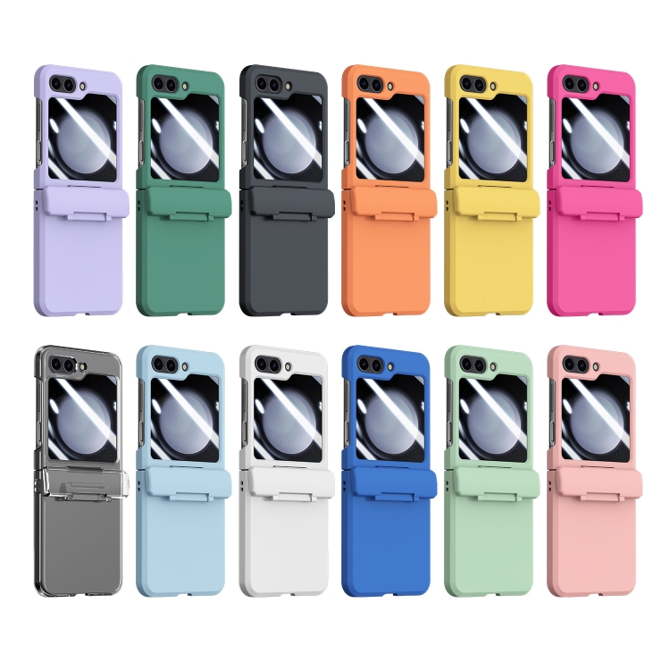 For Samsung Galaxy Z Flip5 5G PC Skin Feel Integrated Foldable Mid Shaft Phone Case(Transparent)