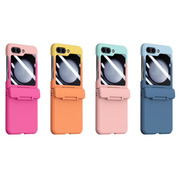 For Samsung Galaxy Z Flip5 5G PC Skin Feel Integrated Foldable Mid Shaft Phone Case(Rose Pink) For Samsung Galaxy Z Flip5 5G PC Skin Feel Integrated Foldable Mid Shaft Phone Case(Rose Pink)