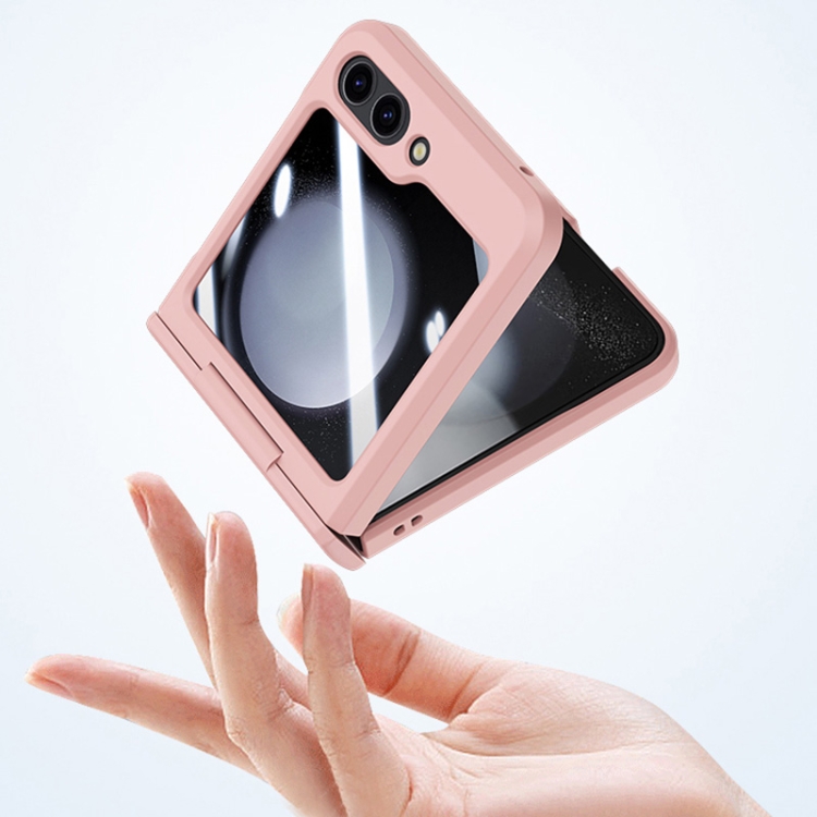 For Samsung Galaxy Z Flip5 5G PC Skin Feel Integrated Foldable Mid Shaft Phone Case(Rose Pink) For Samsung Galaxy Z Flip5 5G PC Skin Feel Integrated Foldable Mid Shaft Phone Case(Rose Pink)