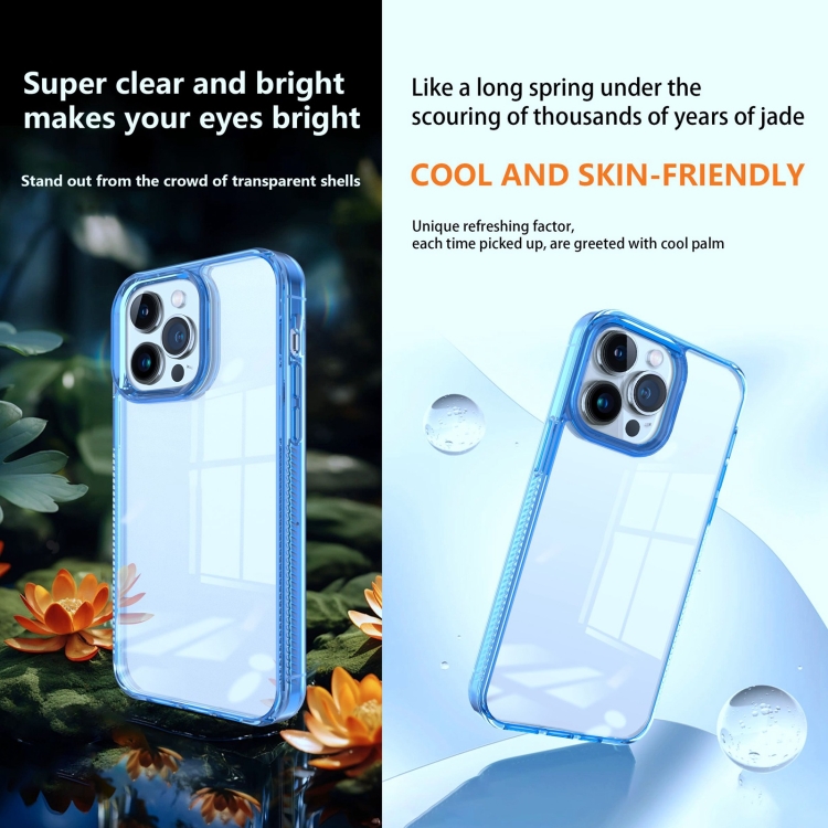 For iPhone 13 Pro Max 2.5mm Anti-slip Clear Acrylic Hybrid TPU Phone Case(Deep Purple)