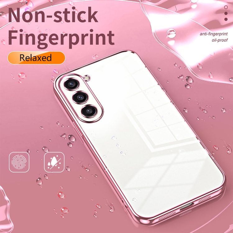 For Samsung Galaxy S23+ 5G Transparent Plating Fine Hole Phone Case(Purple)