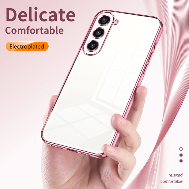 For Samsung Galaxy S23+ 5G Transparent Plating Fine Hole Phone Case(Purple)