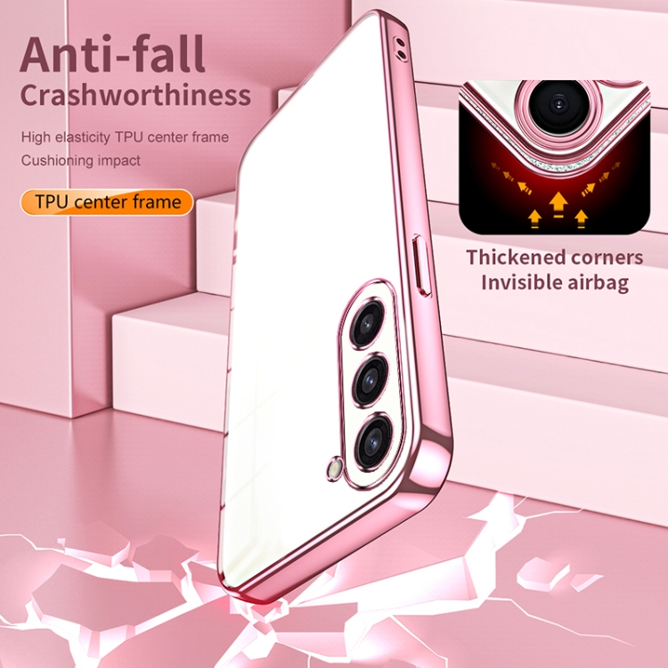 For Samsung Galaxy S23+ 5G Transparent Plating Fine Hole Phone Case(Purple)
