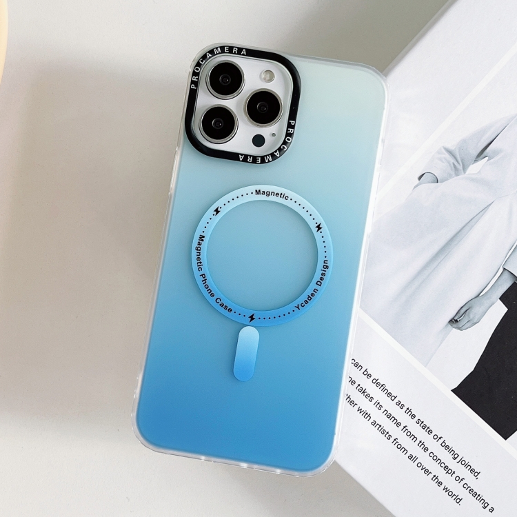 For iPhone 15 Plus Gradient IMD PC Hybrid TPU MagSafe Phone Case(Blue) For iPhone 15 Plus Gradient IMD PC Hybrid TPU MagSafe Phone Case(Blue)