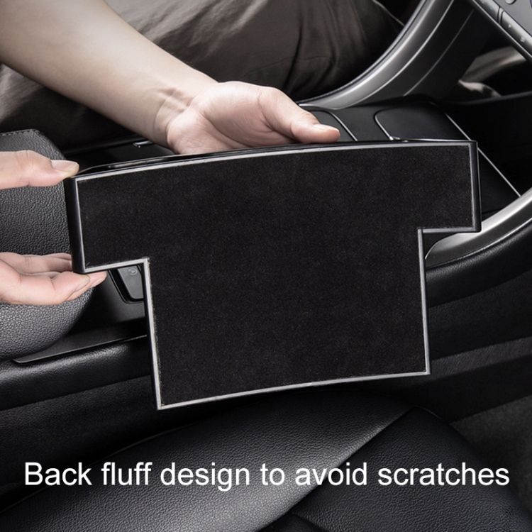 Caja de consola multifuncional para automóvil Portavasos Caja de almacenamiento lateral con espacio para el asiento, Estilo de cuero, Color: Negro (Asiento del pasajero delantero) - 9