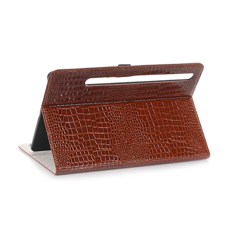 For Samsung Galaxy Tab S9 Crocodile Texture Leather Tablet Case(Brown) For Samsung Galaxy Tab S9 Crocodile Texture Leather Tablet Case(Brown)