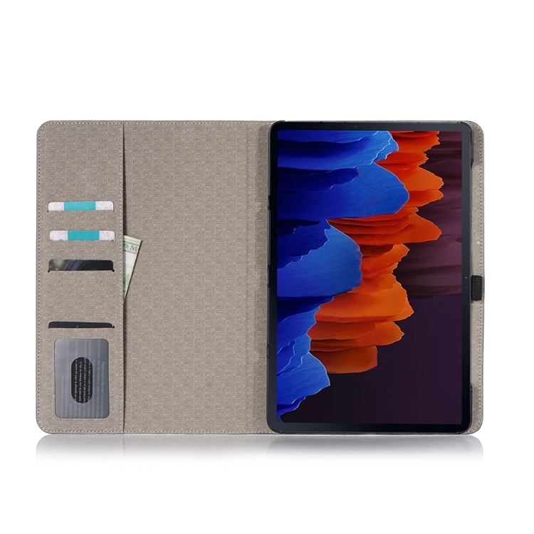Para Samsung Galaxy Tab S9 Funda para tableta de cuero con costuras cruzadas (marrón oscuro) - 4