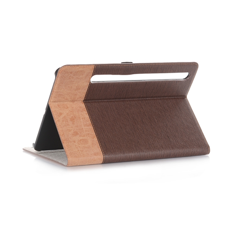 For Samsung Galaxy Tab S9 Cross Texture Stitching Leather Tablet Case(Dark Brown) For Samsung Galaxy Tab S9 Cross Texture Stitching Leather Tablet Case(Dark Brown)