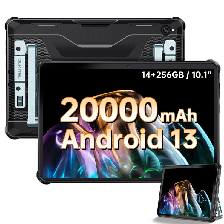 OUKITEL RT6 10.1 pouces Tablette Android 13 8 Go RAM 256 Go ROM Noir