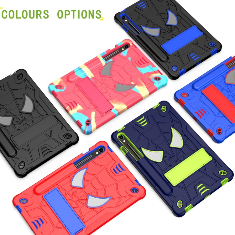 For Samsung Galaxy Tab S9 FE / S9 Fold-Holder Spider Silicone Hybrid PC Tablet Case(Blue Red) For Samsung Galaxy Tab S9 FE / S9 Fold-Holder Spider Silicone Hybrid PC Tablet Case(Blue Red)