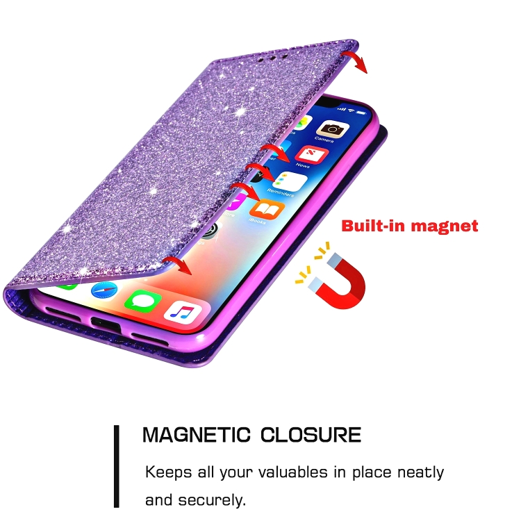 For iPhone 11 Pro Ultrathin Glitter Magnetic Horizontal Flip Leather Case with Holder & Card Slots(Purple) For iPhone 11 Pro Ultrathin Glitter Magnetic Horizontal Flip Leather Case with Holder & Card Slots(Purple)