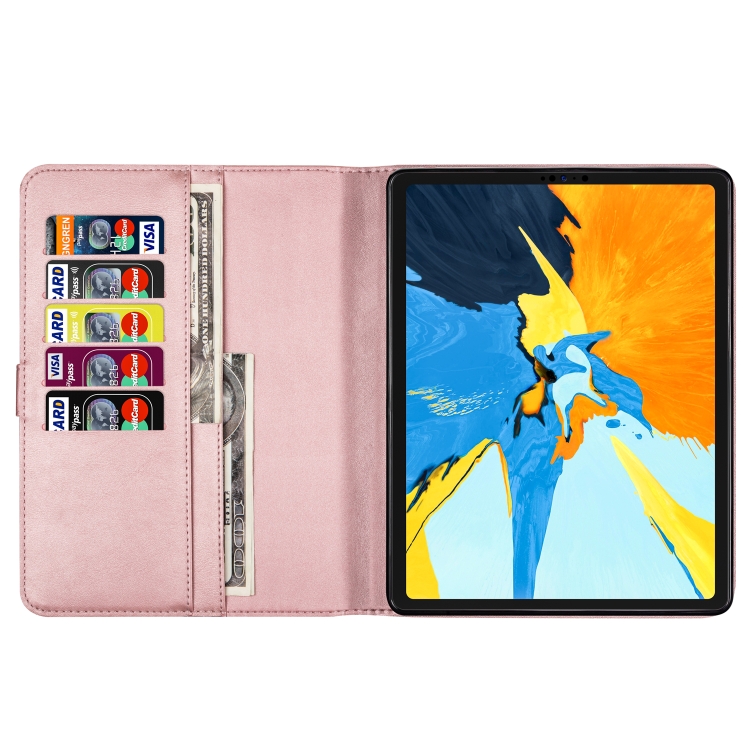 For iPad Pro 12.9(2020) / Pro 12.9(2018) Tablet Fashion Calf Texture Zipper Horizontal Flip Leather Tablet Case with Stand & Card Slots & Wallet & Wake-up / Sleep Function(Rose Gold) For iPad Pro 12.9(2020) / Pro 12.9(2018) Tablet Fashion Calf Texture Zipper Horizontal Flip Leather Tablet Case with Stand & Card Slots & Wallet & Wake-up / Sleep Function(Rose Gold)