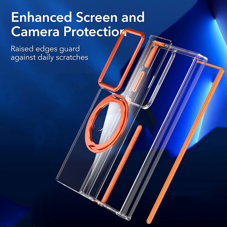 For Samsung Galaxy S24 Ultra 5G Magnetic 360 Degree Rotating Holder Phone Case(Orange) For Samsung Galaxy S24 Ultra 5G Magnetic 360 Degree Rotating Holder Phone Case(Orange)