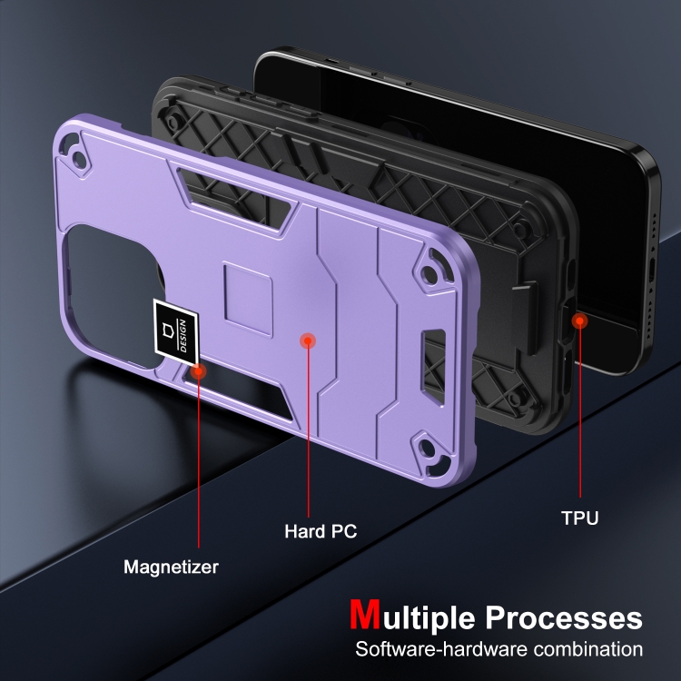 For iPhone SE 2022 / SE 2020 2 in 1 Shockproof Phone Case(Purple)